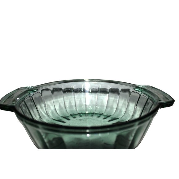 80s-90s, Round Casserole w/Lid, Green Anchor Hocking, Excellent, 2 Q - Picture 9 of 10